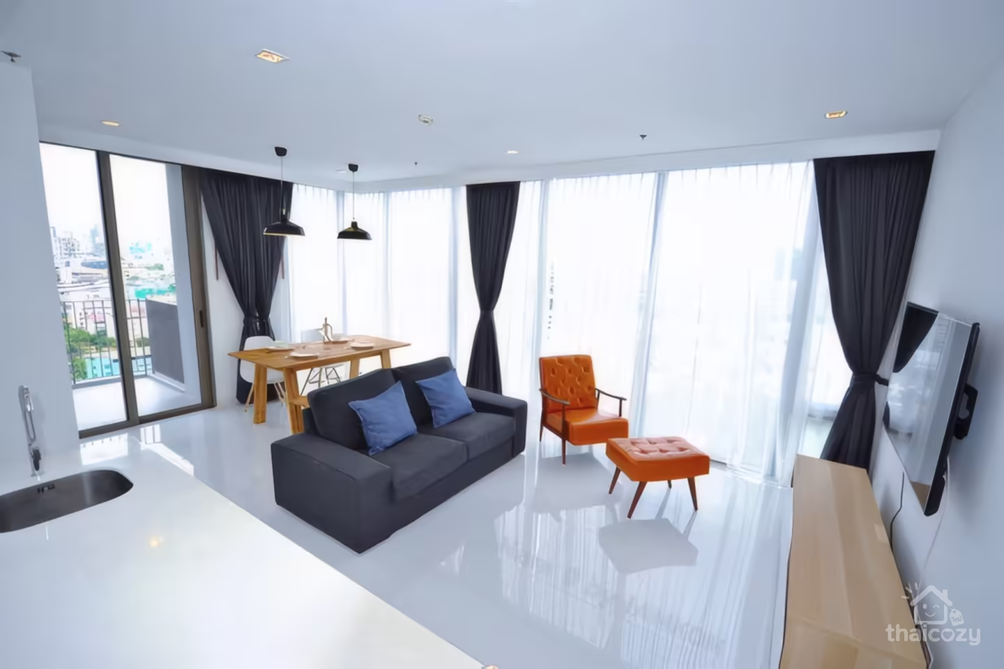 Nara 9 by Eastern Star Condo for Rent near BTS Chong Nonsi, 2 Bedroom 78 sqm, Price 50,000 baht/month photo 2