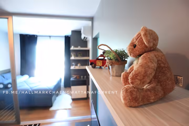 คอนโด 1 ห้องนอน เฟอร์นิเจอร์ใหม่ ให้เช่า ที่ฮอลล์มาร์ค ถนนแจ้งวัฒนะ